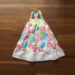 Penelope Mack | White Floral Dress with Eyelet Hem